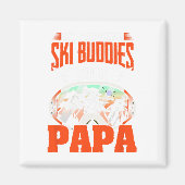 Ski Buddies noemen me Papa Skiing Skier Winter Spo Magneet (Voorkant)