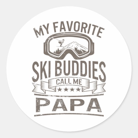 Ski Buddies Papa Skibril Snowboarding Grand Ronde Sticker (Voorkant)