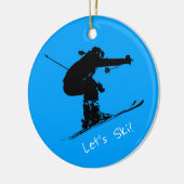 Ski Bum - Afdalende skiier Keramisch Ornament (Links)