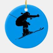 Ski Bum - Afdalende skiier Keramisch Ornament (Achterkant)