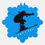 Ski Bum - Afdaling Skiër Ornament Kaart (Achterkant)