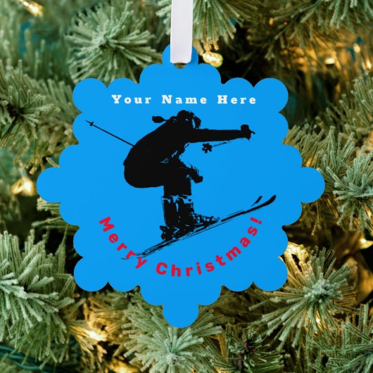 Ski Bum - Afdaling Skiër Ornament Kaart (Insitu (Drie))