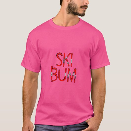 Ski Bum Skiën Grappige Wintersport T-shirt (Voorkant)