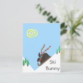 Ski Bunny Briefkaart (Staand voorkant)
