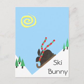 Ski Bunny Briefkaart