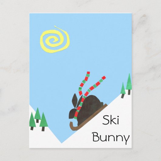 Ski Bunny Briefkaart (Voorkant)