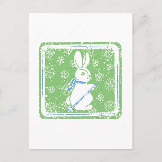 Ski Bunny Briefkaart (Voorkant)