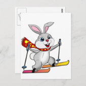 Ski Bunny - Funny and Cute Cartoon Briefkaart (Voorkant / Achterkant)