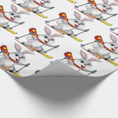 Ski Bunny - Funny and Cute Cartoon Cadeaupapier (Hoek)