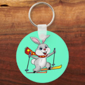 Ski Bunny - Funny and Cute Cartoon Sleutelhanger (Voorkant)
