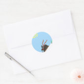 Ski Bunny Ronde Sticker (Envelop)