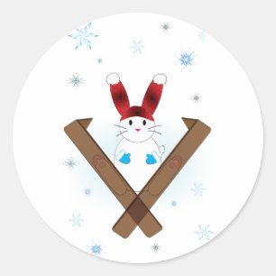 Ski Bunny Ronde Sticker