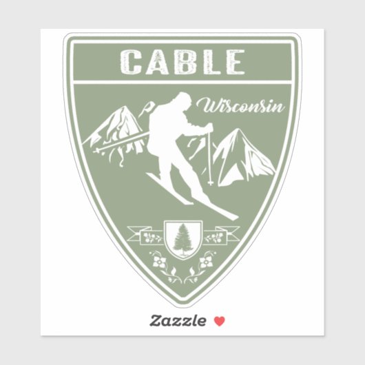 Ski Cable Wisconsin Sticker (Vel)