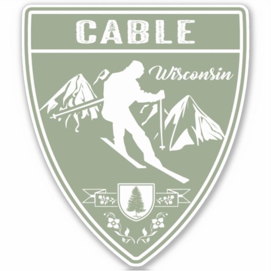 Ski Cable Wisconsin Sticker (Voorkant)