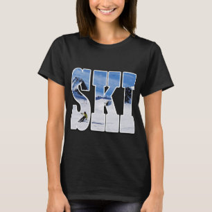 SKI - Cadeau voor Skiloper Typografie Ontwerp T-shirt
