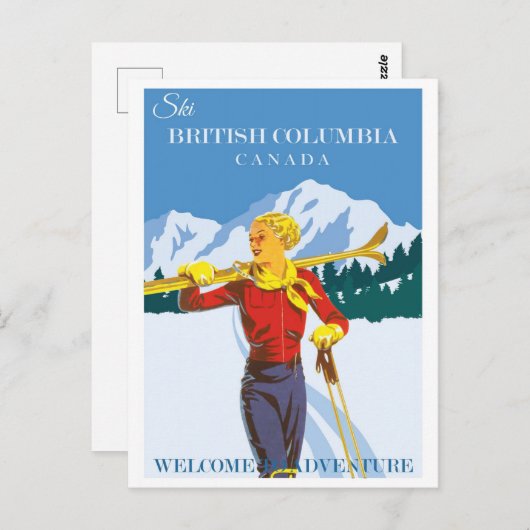 Ski Canada British Columbia Briefkaart (Voorkant / Achterkant)