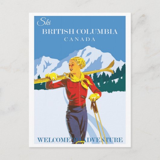  Ski Canada British Columbia Briefkaart (Voorkant)