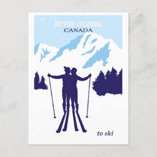  Ski Canada British Columbia Travel Briefkaart