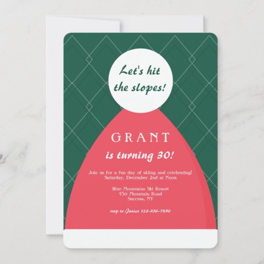 Ski Cap Uitnodiging (Voorkant)