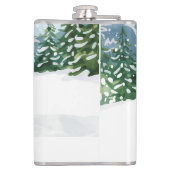 Ski Cat is aan het skiën op Pink Bachelorette Part Heupfles (Achterkant)