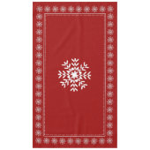 Ski Chalet Kerstrood en witte sneeuwvlok Tafelkleed (Voorkant)