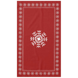 Ski Chalet Kerstrood en witte sneeuwvlok Tafelkleed