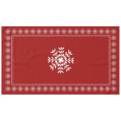 Ski Chalet Kerstrood en witte sneeuwvlok Tafelkleed (Voorkant (Horizontaal))