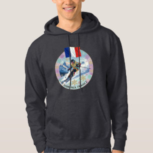 Ski Chamonix, Frankrijk, Man Skiet Hoodie