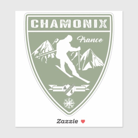 Ski Chamonix Frankrijk Sticker (Vel)