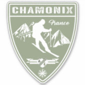 Ski Chamonix Frankrijk Sticker (Voorkant)
