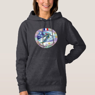 Ski Chamonix, Frankrijk, vrouwelijke skiër Hoodie