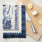  Ski Chamonix-Mont Blanc — Postage Stamp Theedoek (Quarter Fold)
