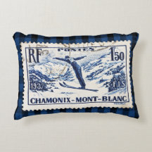  Ski Chamonix-Mont Blanc Postal Stamp