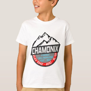 Ski Chamonix T Shirt Mont Blanc Frankrijk Skiën Pa