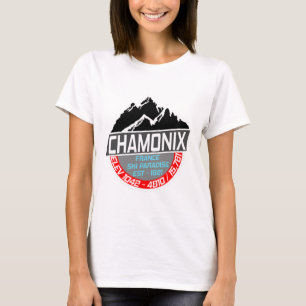 Ski Chamonix T Shirt Mont Blanc Frankrijk Skiën Pa