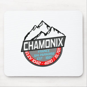 Ski Chamonix T Shirt Mont Blanc Frankrijk Skiën Pa Muismat