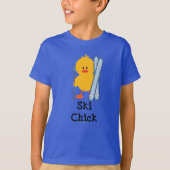 Ski Chick Kinder Organic Tee Shirt (Voorkant)