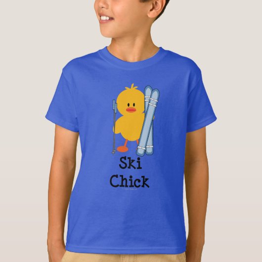Ski Chick Kinder Organic Tee Shirt (Voorkant)