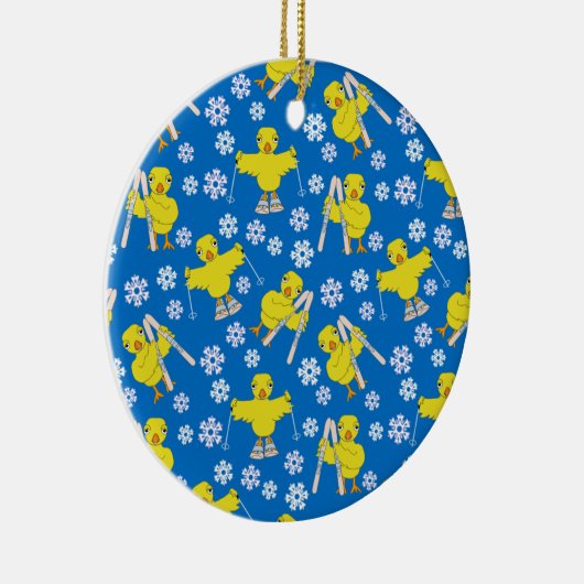 Ski Chick Pattern Ceramic Ornament (Rechts)