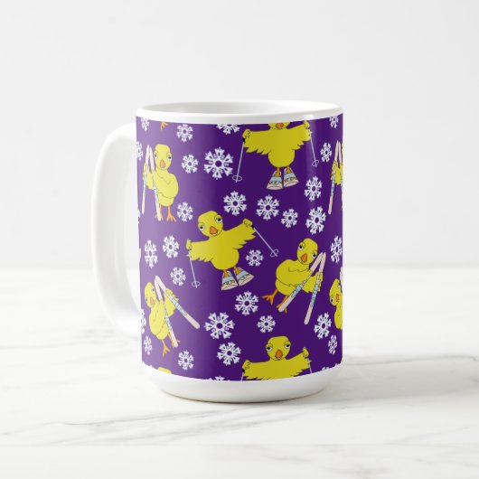 Ski Chick Pattern Coffee Mok (Voorkant links)