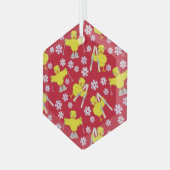 Ski Chick Pattern Glas Ornament (Voorkant links)
