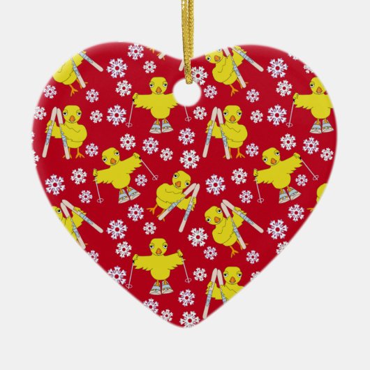 Ski Chick Pattern Keramisch Ornament (Voorkant)