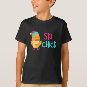 Ski Chick Skiing Winter Sports Chicken T-shirt