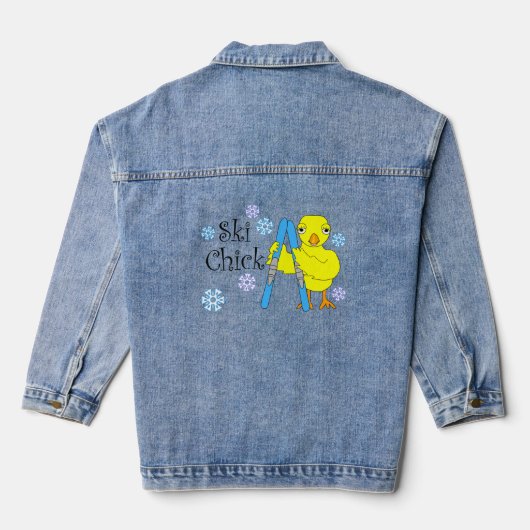 Ski Chick Tekst Denim Jacket (Achterkant)