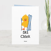 Ski Chick Wenskaart Kaart (Achterkant)
