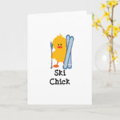 Ski Chick Wenskaart Kaart (Gele Bloem)