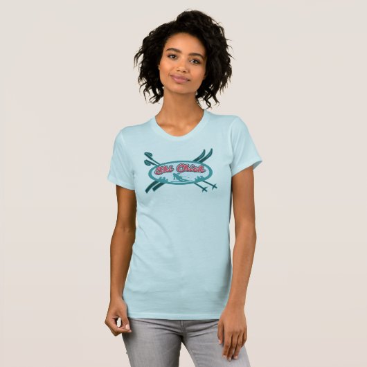 Ski Chick Winter Adventure T-shirt (Voorkant volledig)