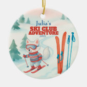 Ski Club Adventure Baby Arctic Fox Keramisch Ornament (Voorkant)
