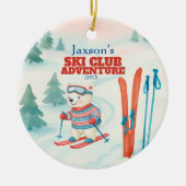 Ski Club Adventure Baby Polar Bear Keramisch Ornament (Voorkant)
