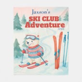 Ski Club Adventure Name Polar bear Fleece Deken (Voorkant)